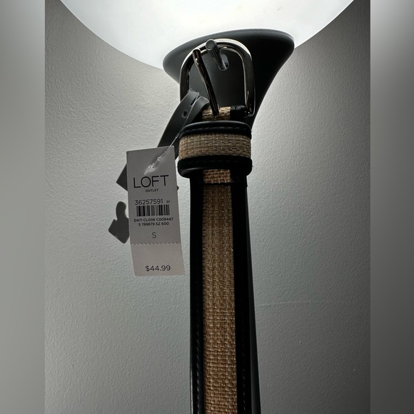 Loft Factory Woven Black Leather Belt - Size S, Boho Chic, 36” - Picture 4 of 5